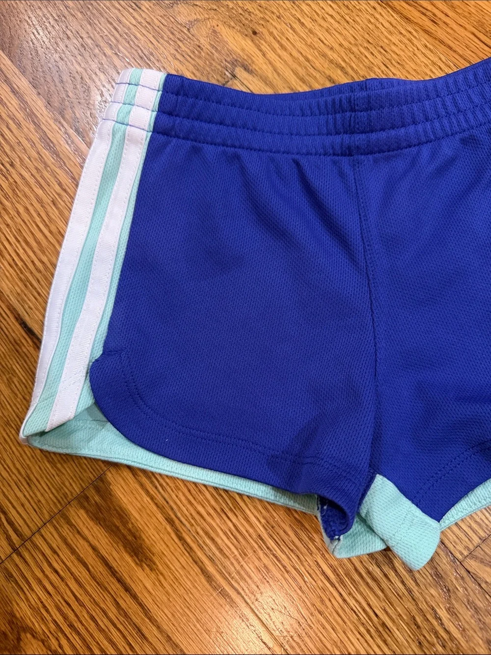 Girl’s Adidas Shorts. Size 3T. Excellent Condition. Purple and Mint Color.